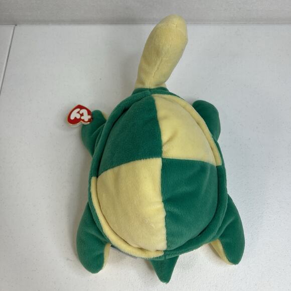Ty Pillow Pal Snap Turtle Stuffed Plush Green Yellow Vintage 1996 Retired - Picture 7 of 10